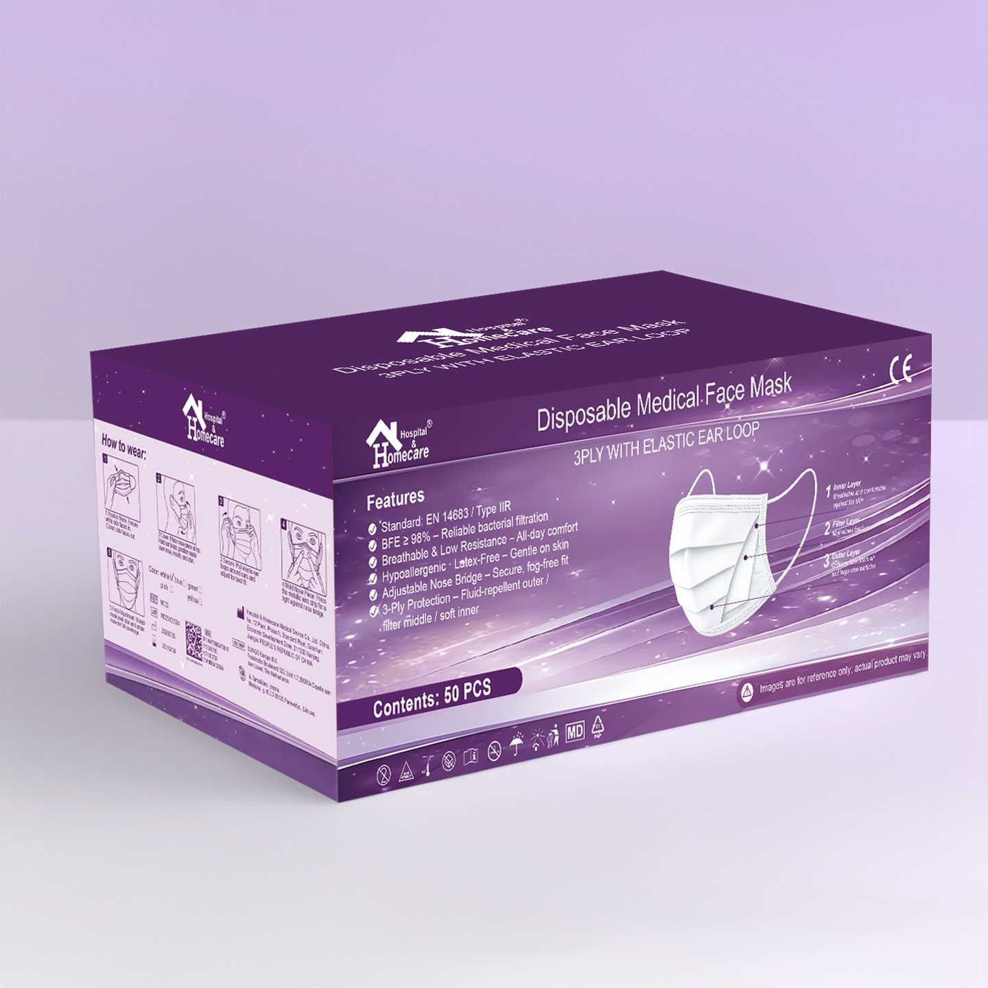 Disposable Medical Face Mask (3PLY WITH ELASTIC EAR LOOP)